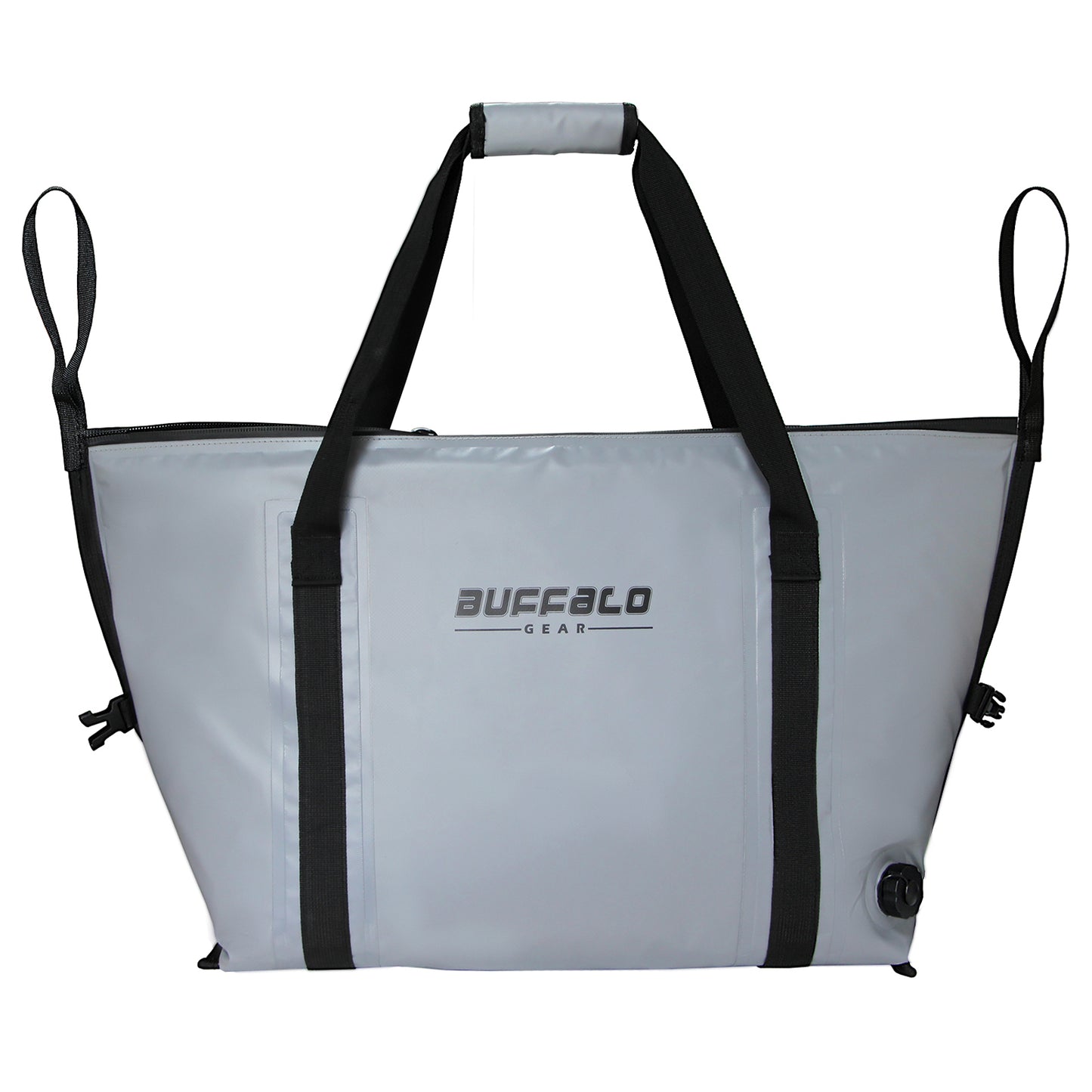 Buffalo Gear 45QT Insulated Fish Cooler Bag, Front View of Gray