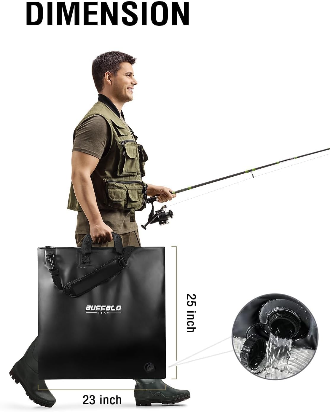 25'' Fish Tournament Weigh in Bag with Separate Mesh Insert - Buffalo Gear