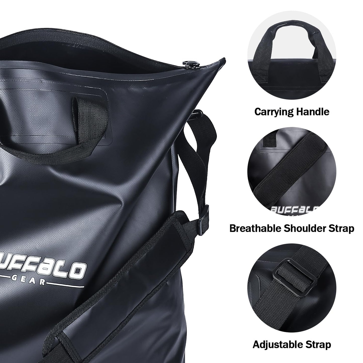 25'' Waterproof Fish Bag With Aerator Pocket for Live Bait
