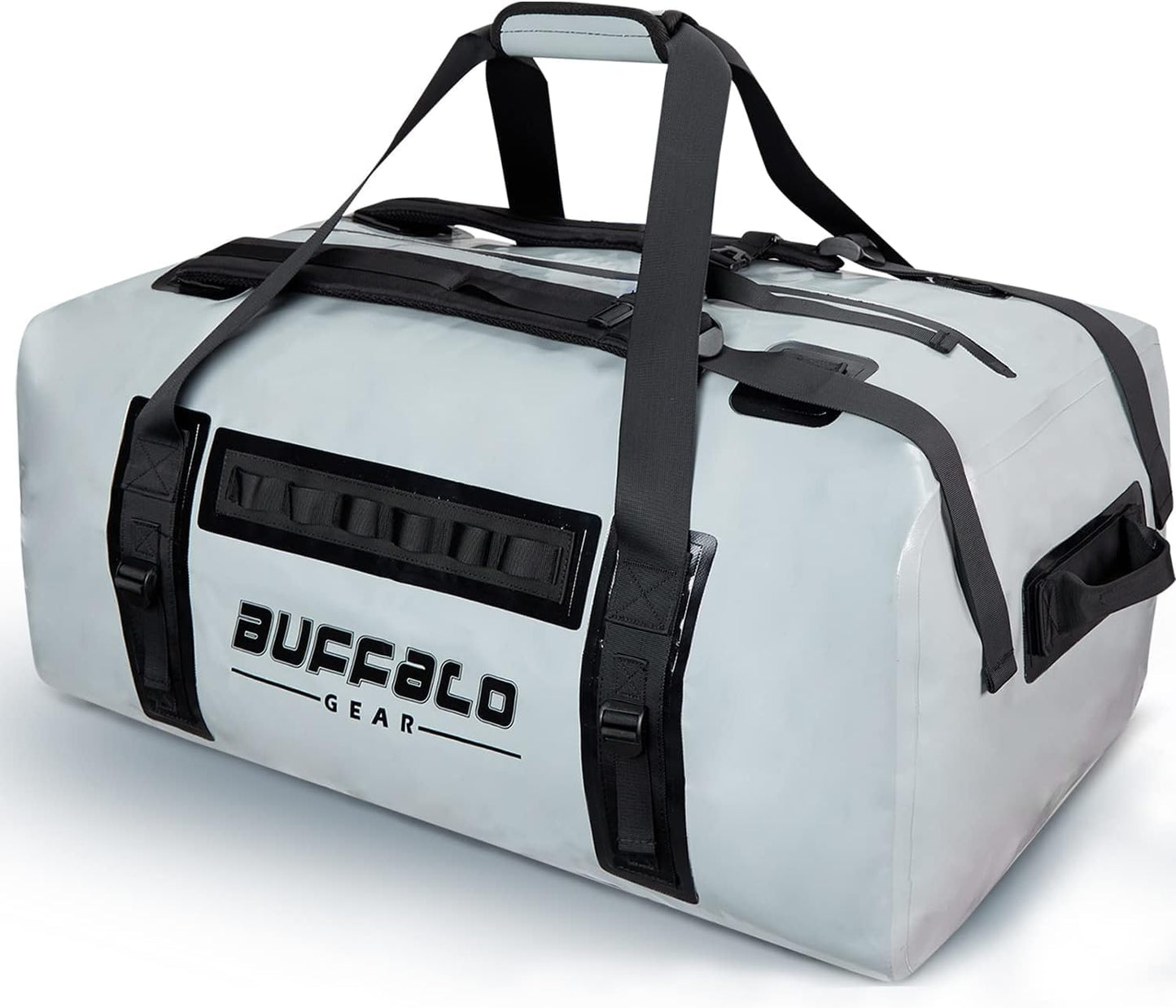 Gray 150L Waterproof Duffel Dry Bag for Fishing, Boating, Camping - Buffalo Gear