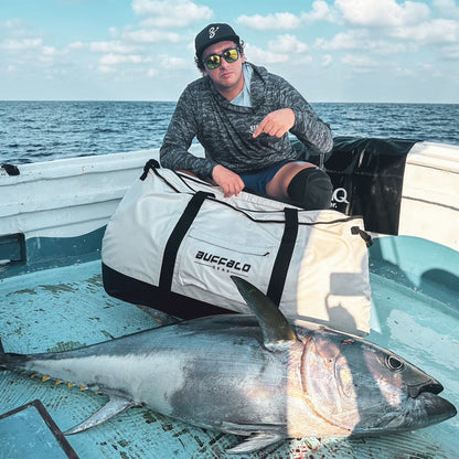 105qt Fish Cooler Bag with YKK Zipper, Flat Bottom - Buffalo Gear  