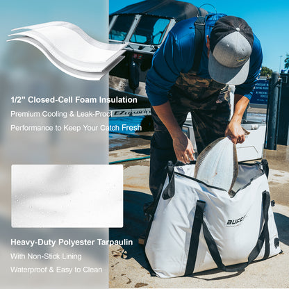 37QT Insulated Fish Cooler Bag With Flat Bottom