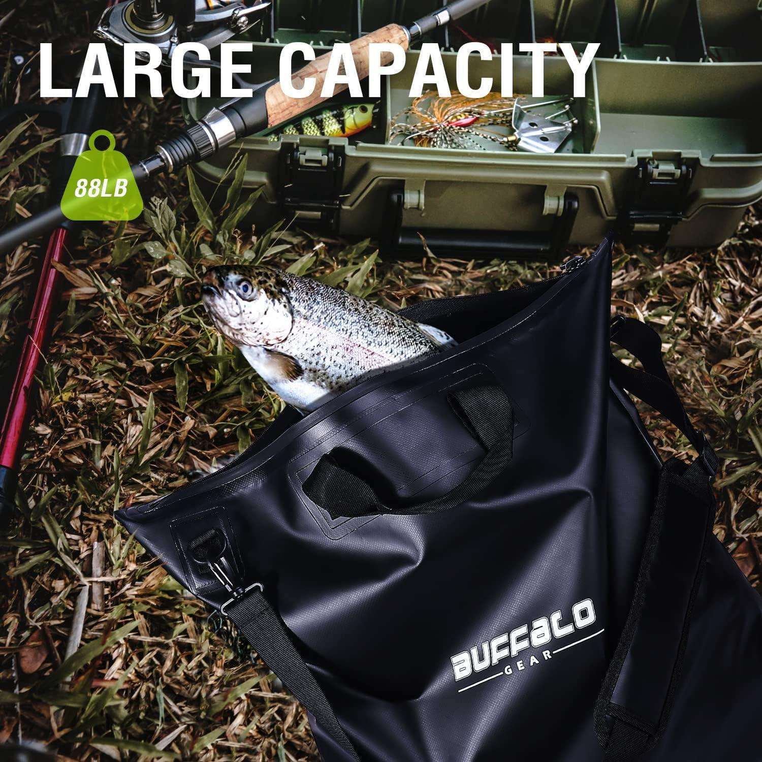 25'' Tournament Weigh In Black Fishing Bag With Waterproof Zipper - Buffalo Gear  
