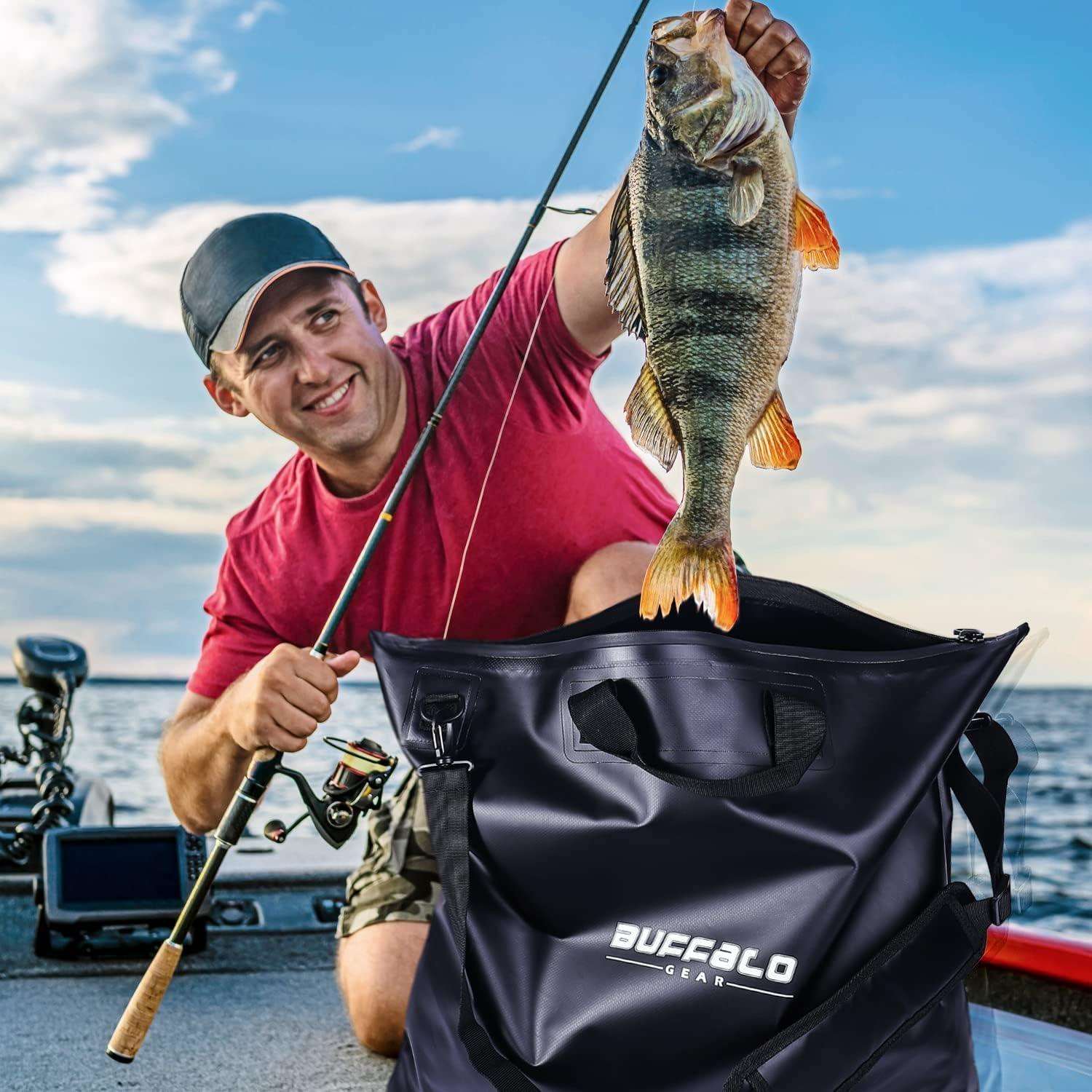 25'' Tournament Weigh In Black Fishing Bag With Waterproof Zipper - Buffalo Gear  
