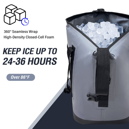 37QT Fish Cooler Bag With Fishing Rod Holder