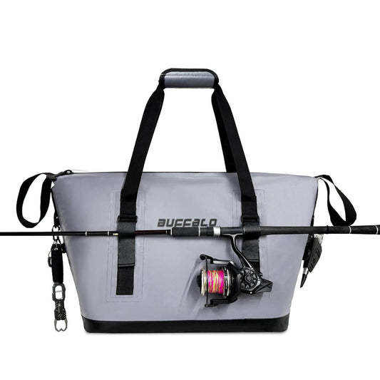 37QT Fish Cooler Bag With Fishing Rod Holder - Buffalo Gear  