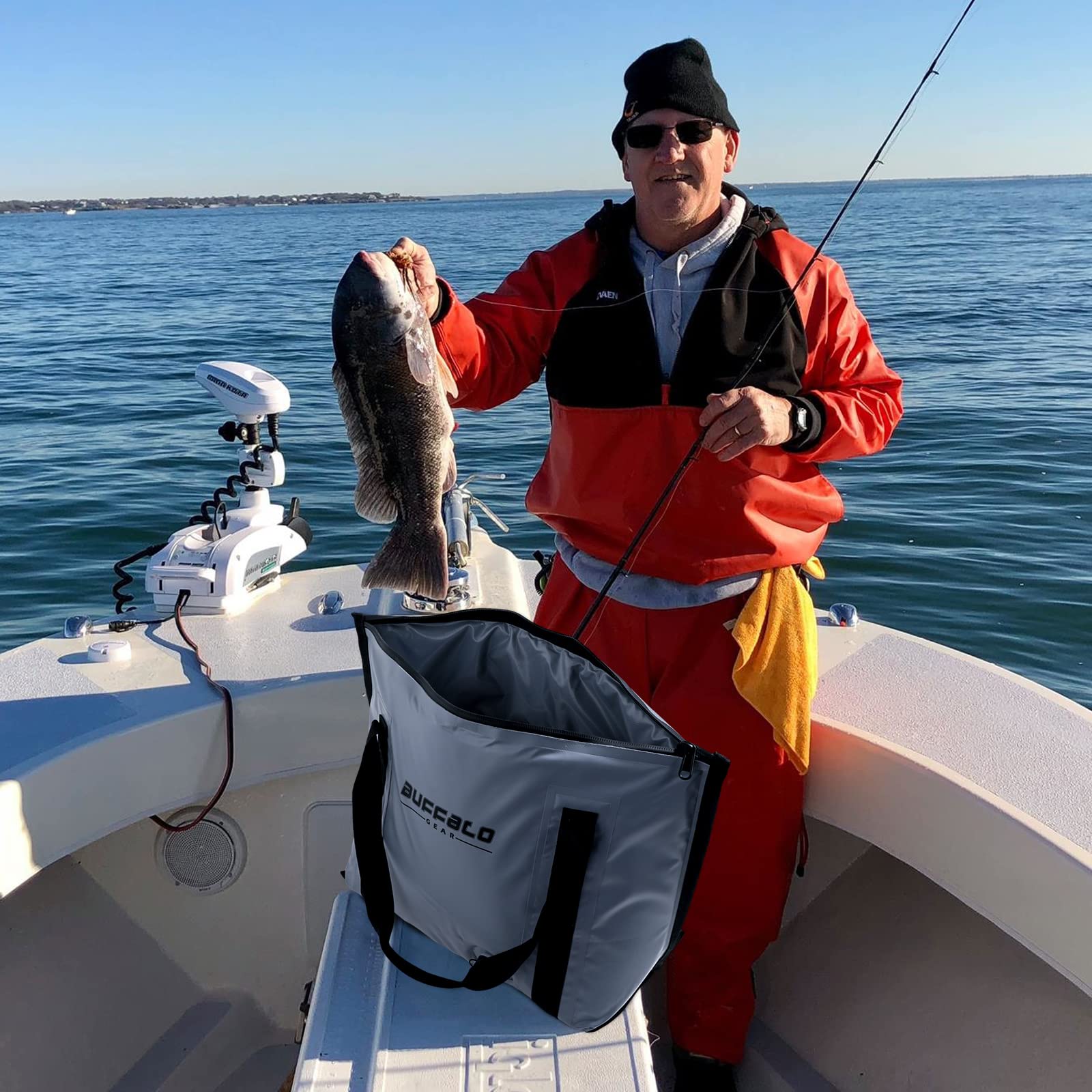 37QT Fish Cooler Bag With Flat Bottom - Buffalo Gear  