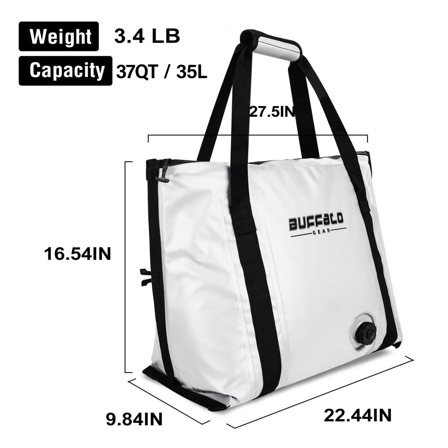 37QT Fish Cooler Bag With Flat Bottom - Buffalo Gear  
