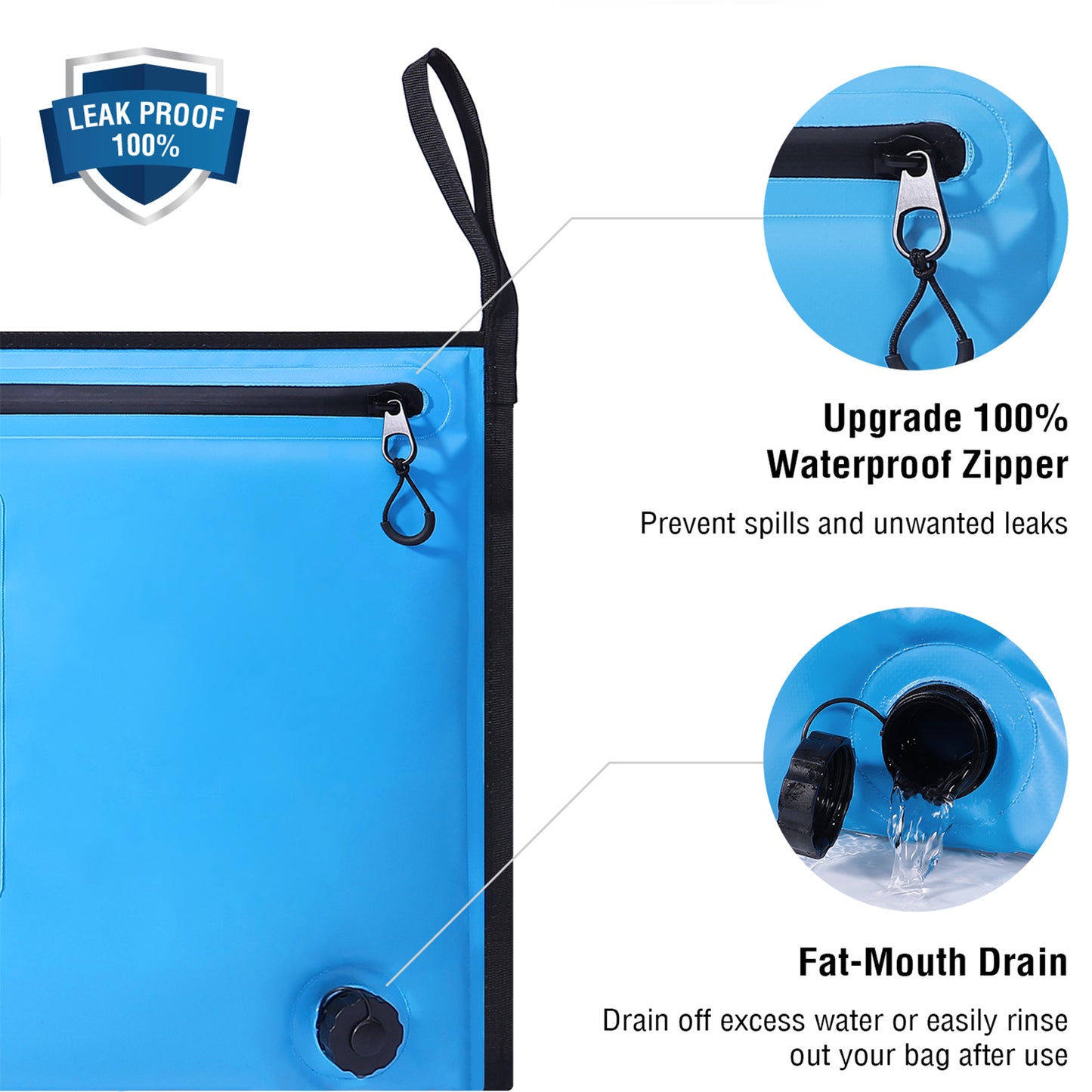 40x18'' Leakproof Fish Cooler Bag With Waterproof Zipper - Buffalo Gear  