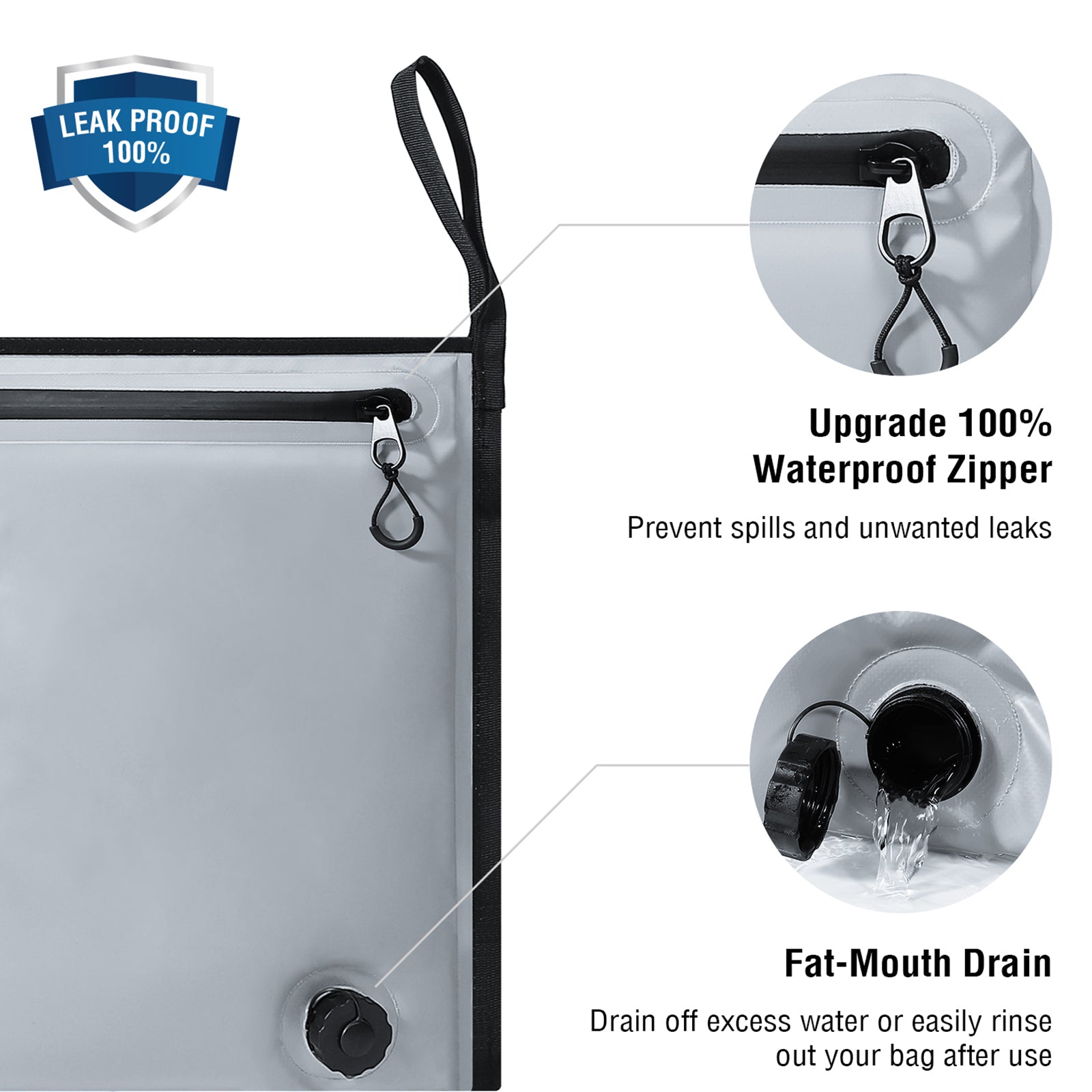 40x18'' Leakproof Fish Cooler Bag With Waterproof Zipper - Buffalo Gear  