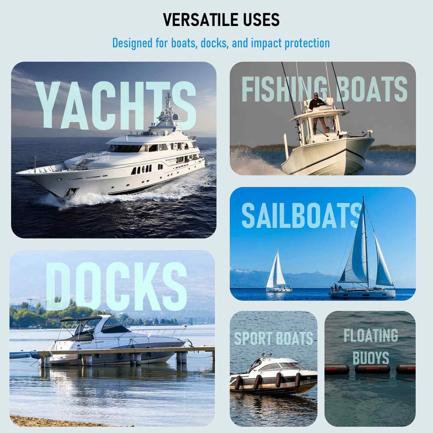 4-Pack Inflatable Boat Fenders, 7.9" x 29.5" with Electric Pump