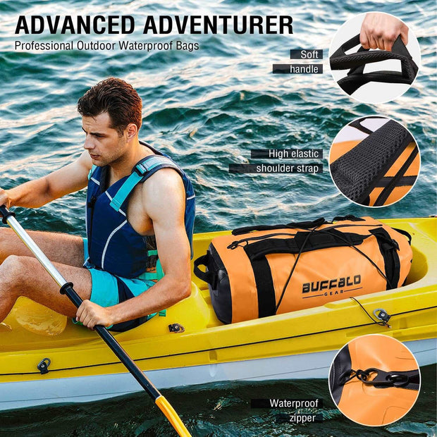 52.8QT Waterproof Backpack Duffel Dry Bag for Adventure - Buffalo Gear