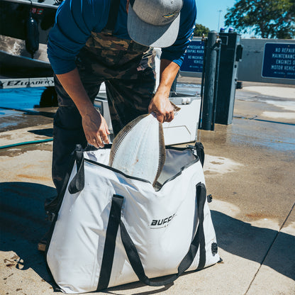 Buffalo Gear 58QT Insulated Fish Cooler Bag With Fish and Ice