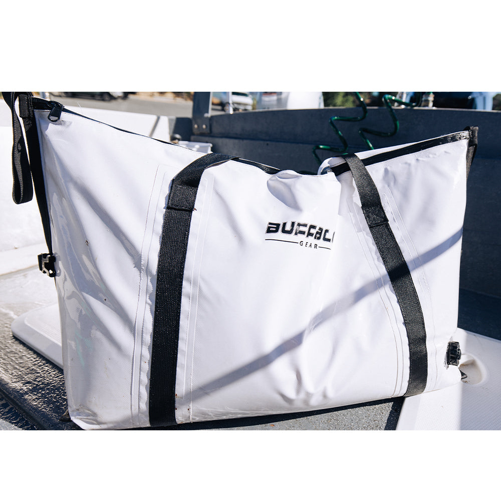 Buffalo Gear 58QT Insulated Fish Cooler Bag on the Boat