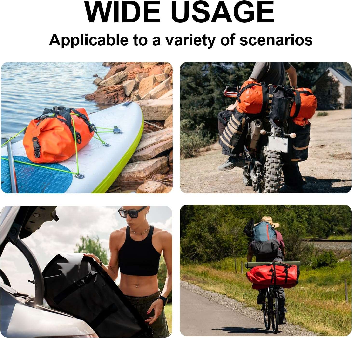 60L Roll Top Waterproof Duffel Dry Bag, Travel Duffel Bag For Outdoor - Buffalo Gear  