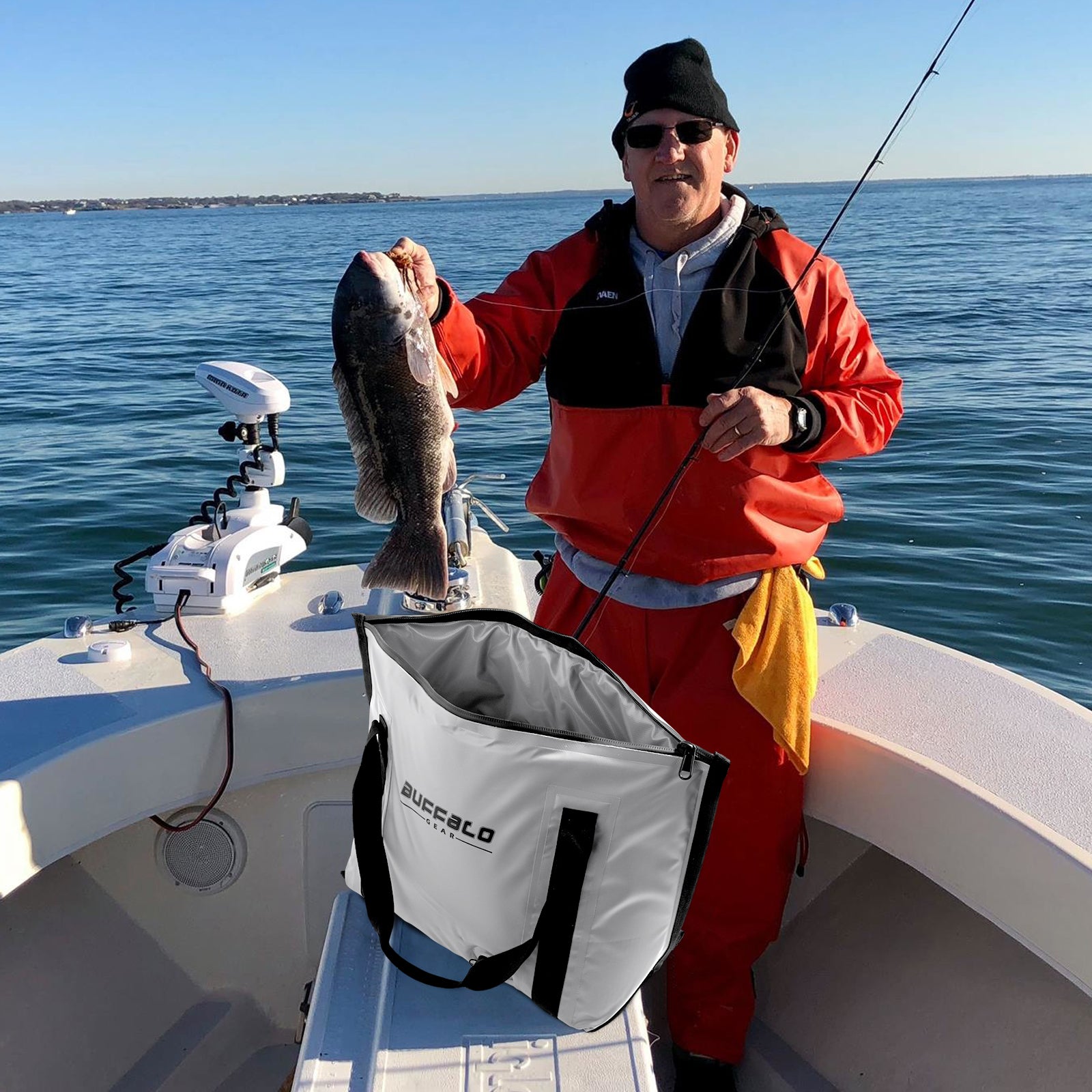 27.5qt Insulated Fish Bag Cooler With Flat Bottom - Buffalo Gear  
