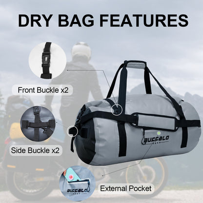 63QT Roll Top Waterproof Duffel Bag - Buffalo Gear  