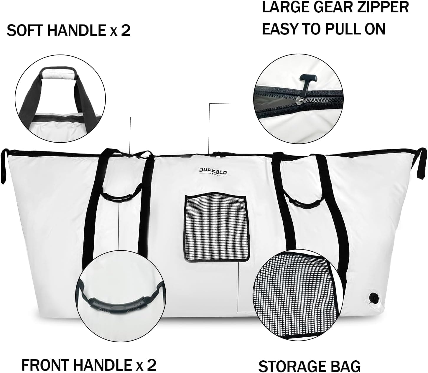 90'' Collapsible Large Fish Cooler Bag With YKK Zipper - Buffalo Gear  