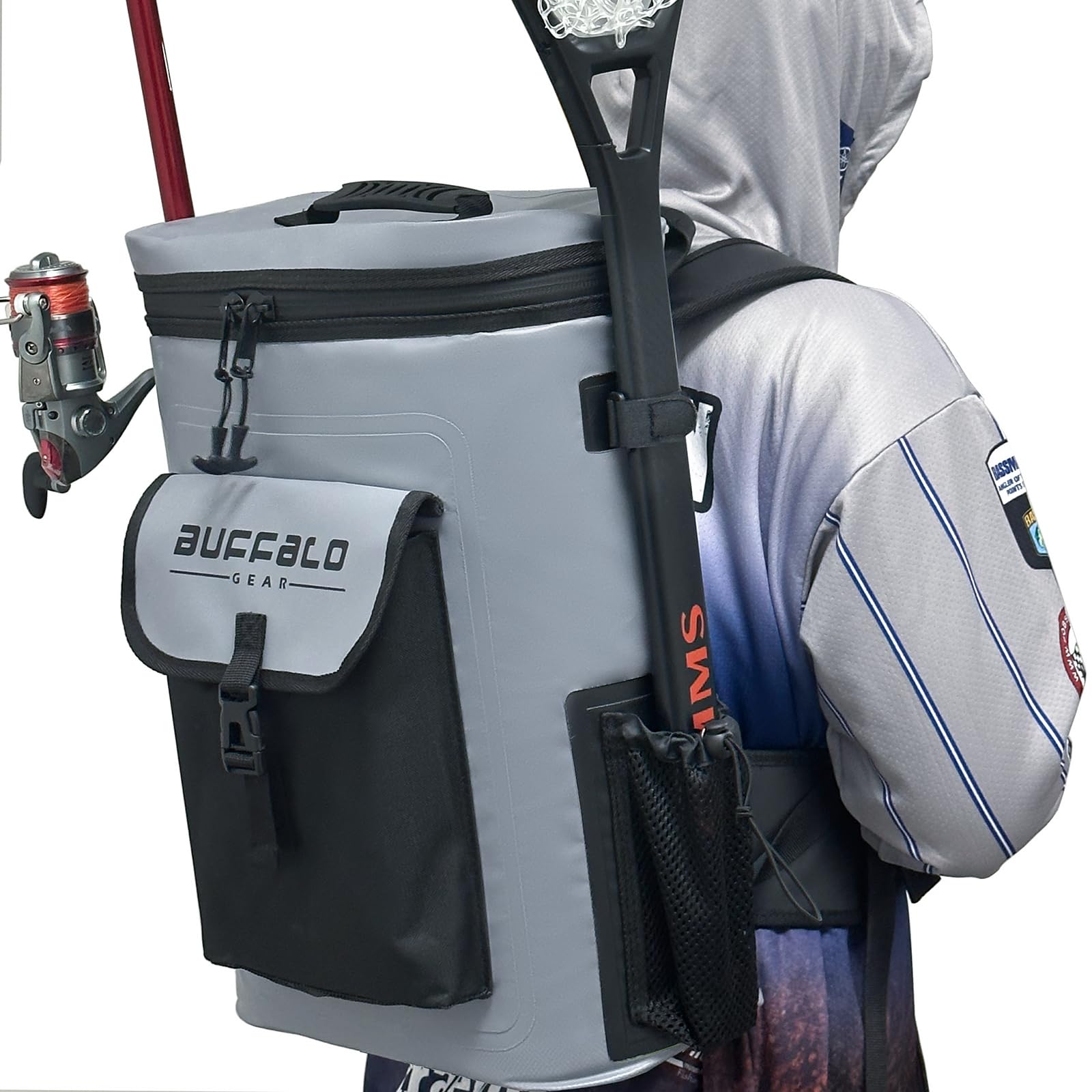 buffalo-gear-fish-cooler-backpack-30l-side-view-gray
