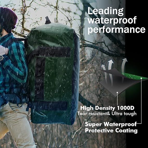 120L Waterproof Duffel Dry Bag With Waterproof Zipper - Buffalo Gear  