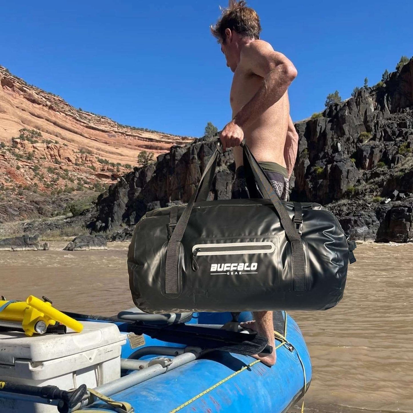 80L Roll Top Waterproof Duffel Dry Bag,Travel Duffel Bag For Outdoor - Buffalo Gear  