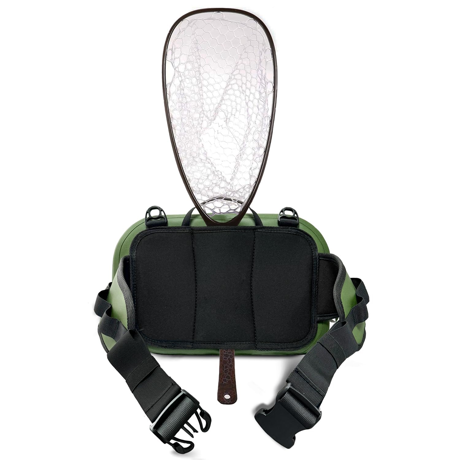 buffalo-gear-waterproof-fishing-fanny-pack-fish-net-army-green