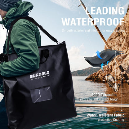 25'' Waterproof Fish Bag With Aerator Pocket for Live Bait
