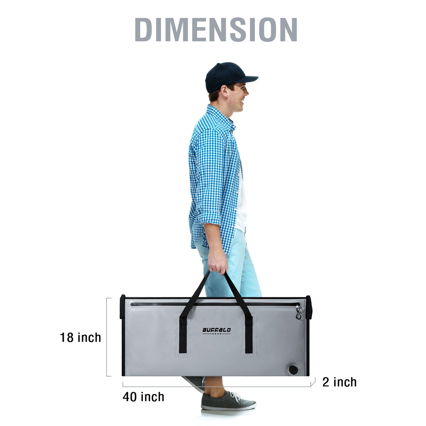 40x18'' Leakproof Fish Cooler Bag With Waterproof Zipper - Buffalo Gear  