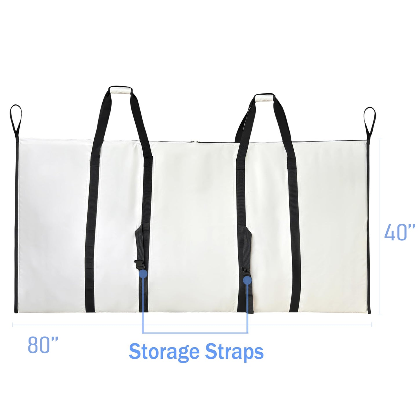 Dimensions of 80x40'' Collapsible Insulated Fish Cooler Bag, Showing Length, Width, and Depth for Easy Size Reference - Buffalo Gear