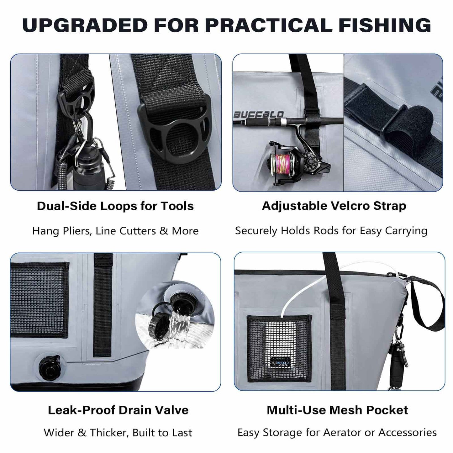 37QT Fish Cooler Bag With Seamless Insulation