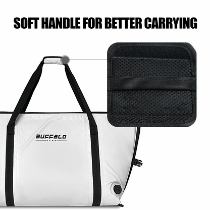 Buffalo Gear 58QT Insulated Fish Cooler Bag Handle Details