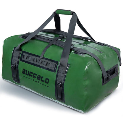 Green 150L Waterproof Duffel Dry Bag for Fishing, Boating, Camping - Buffalo Gear