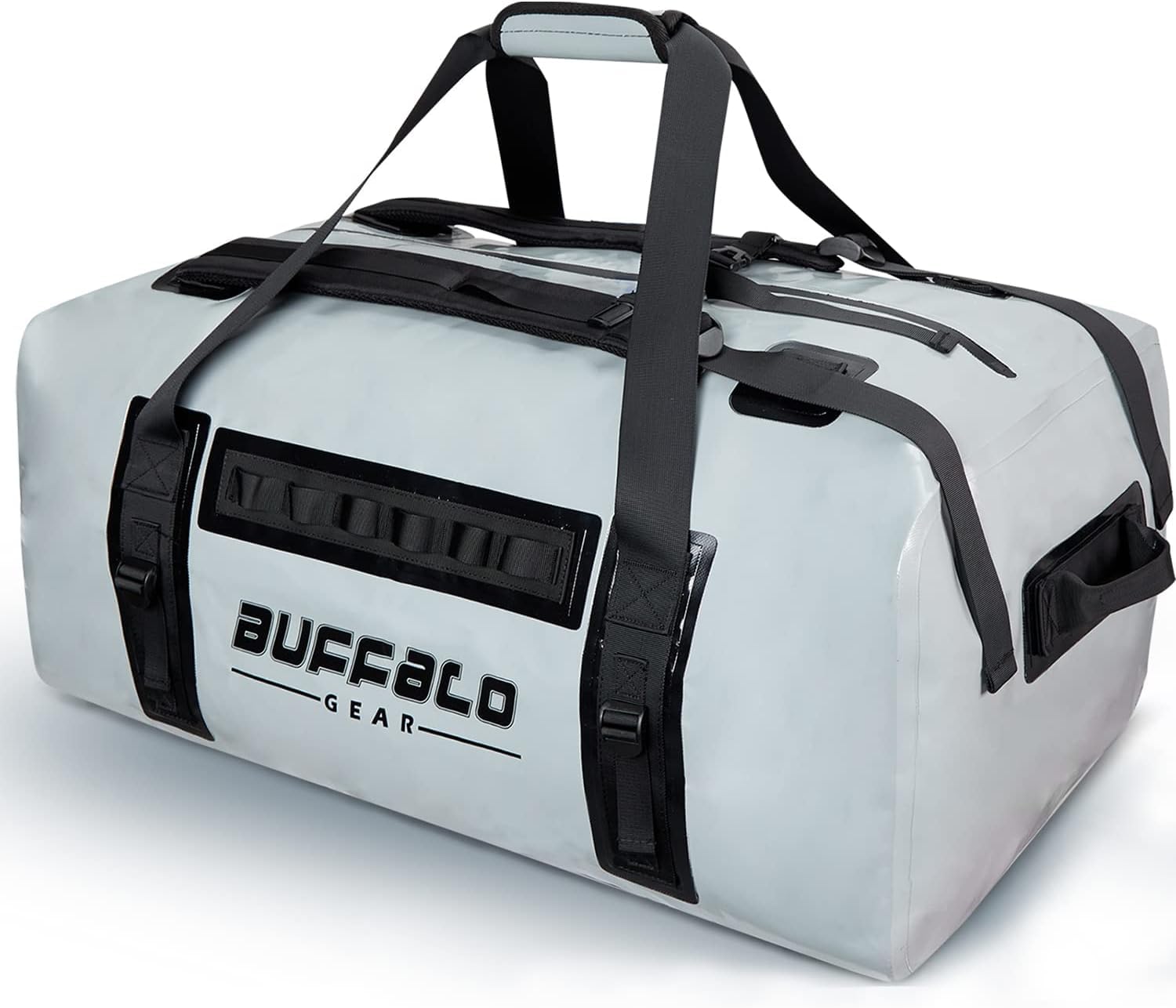 Gray 150L Waterproof Duffel Dry Bag for Fishing, Boating, Camping - Buffalo Gear