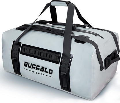 Gray 150L Waterproof Duffel Dry Bag for Fishing, Boating, Camping - Buffalo Gear