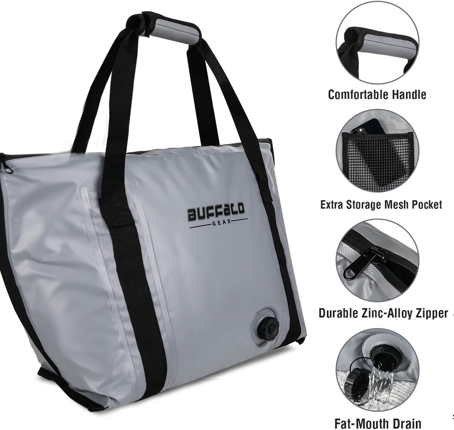 55L Insulated Fish Cooler Bag Flat Bottom | Buffalo gears.100% ...